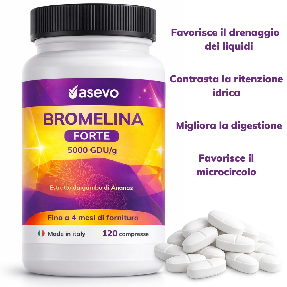Integratore di Bromelina Forte 5000 GDU: drenante, migliora la digestione, contrasta la ritenzione idrica